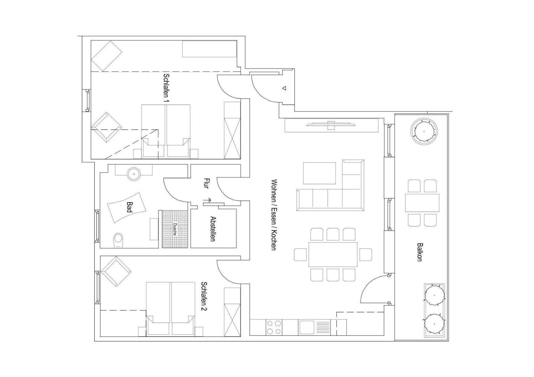 Deluxe Appartement met 2 Slaapkamers en Balkon